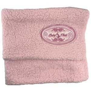 Baby Phat Girlz Pink Sherpa‎ Fleece Blanket Satin Logo Patch One Size EUC